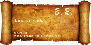Bancza Rados névjegykártya